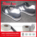 Alto Visible plata reflectante PVC de cuero con tejido forro para los zapatos